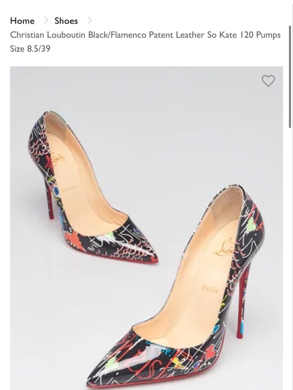 CHRISTIAN LOUBOUTIN
Pink/graffiti Patent Leather
So Kate 120 Pumps Size 40 - Picture 6 of 8